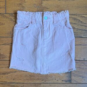 Hayden Girls Light Pink Distressed Skirt